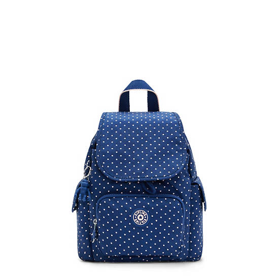 Kipling City Pack Mini Printed Rygsække Blå | DK 1496PJ